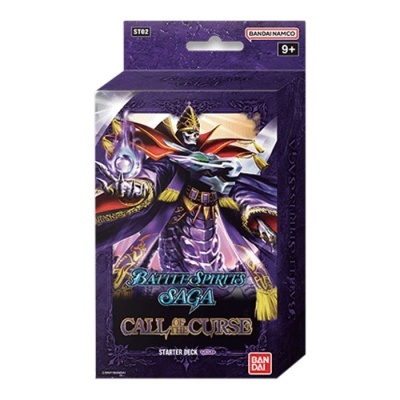 Caixa Battle Spirits Saga Call of Curse com personagem esqueleto em capa roxa