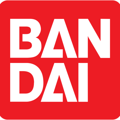 Logótipo Bandai com letras brancas em fundo vermelho