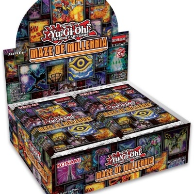 Caixa Yu-Gi-Oh! Maze of Millennia com booster packs várias cores