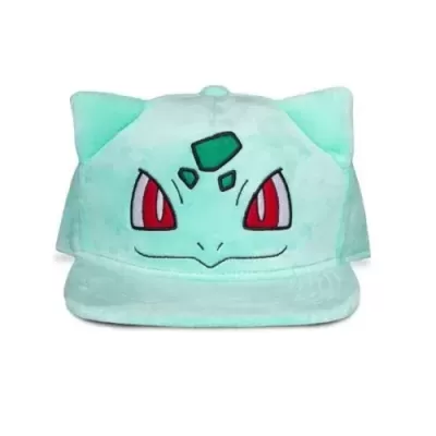 Boné de pelúcia azul claro com olhos vermelhos e orelhas pontiagudas