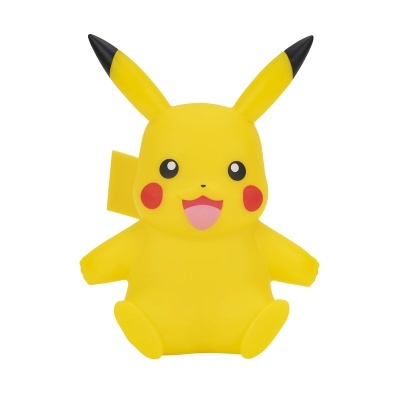 Boneco amarelo de Pikachu com bochechas vermelhas e orelhas pretas