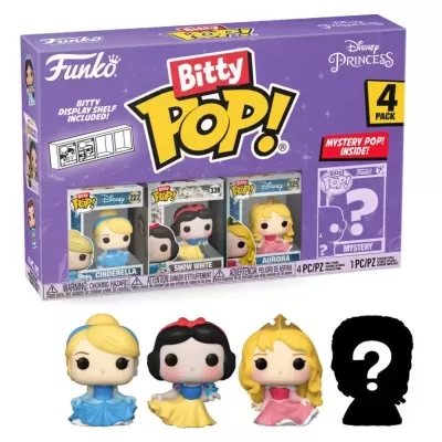 Conjunto Funko Bitty Pop! Disney Princess com 4 bonecos, incluindo figura misteriosa