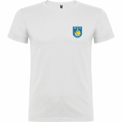T-shirt branca com logótipo Ginásio Clube de Sintra no lado esquerdo