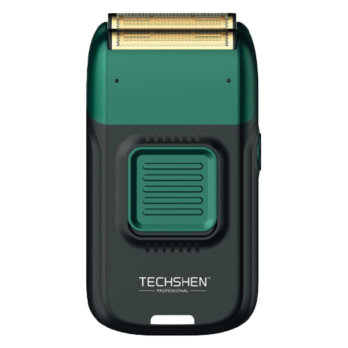 Máquina de Corte Techshen SharpCut Verde Aparelho de barbear elétrico TECHSHEN PROFESSIONAL verde e preto com lâminas douradas