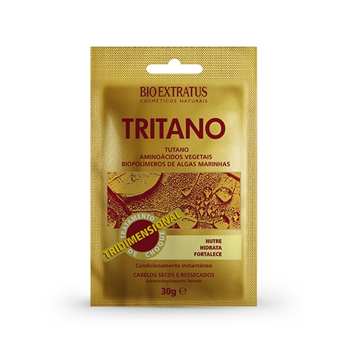 Bioextratus Tutano Tratamento de Choque 30 grs Embalagem dourada sachê BIO EXTRATUS TRITANO condicionador 30g