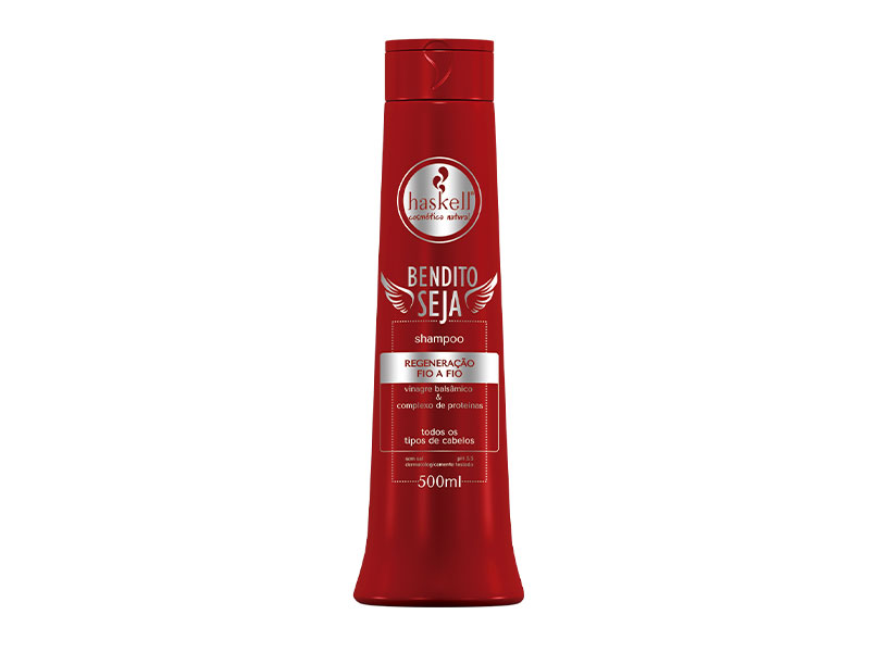 Haskell SHAMPOO BENDITO SEJA 300ML Frasco de champô vermelho Haskell Bendito Seja 500ml