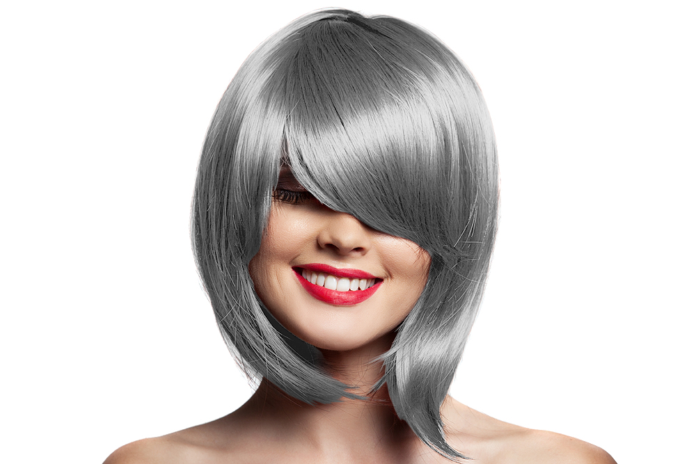 Kaycolor - Coloração 12.11 Louro Ultra-Claro Prata Intenso 100ml Peruca feminina prateada com corte bob e franjas longas