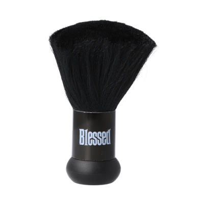 Pincel de barba preto com texto Blessed no cabo