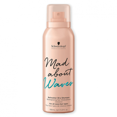 Frasco rosa claro de shampoo seco Schwarzkopf Mad about Waves