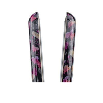 Pontas de ferro de chapinha com padrão floral em fundo branco