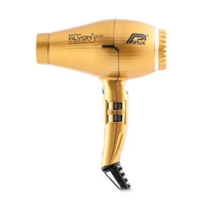 Secador de cabelo dourado Parlux Alyon Gold com botões de controlo