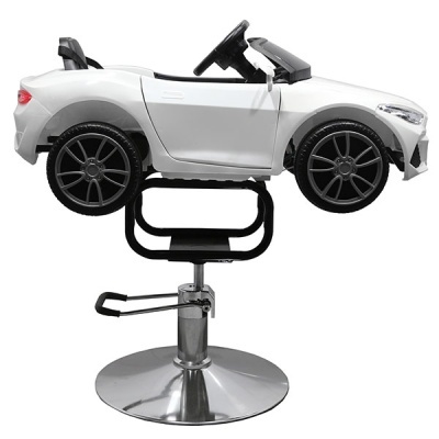 Cadeira de cabeleireiro infantil em forma de carro desportivo branco