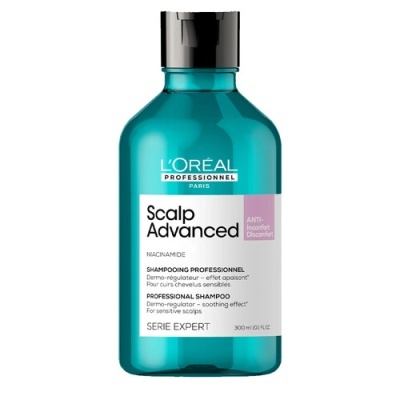 Frasco azul de shampoo L'Oréal Scalp Advanced 300 ml