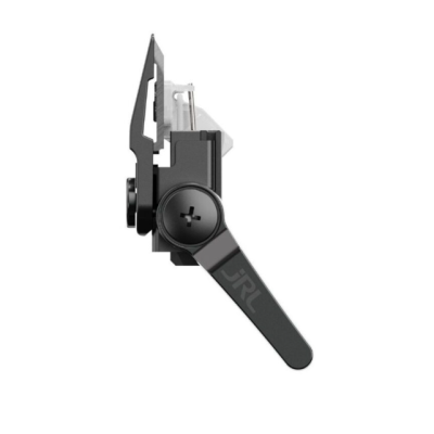 peça mecânica preta com alavanca e parafuso com a marca JRL