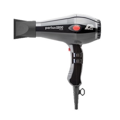Secador de cabelo Parlux 3200 Plus preto e cinzento com botão vermelho