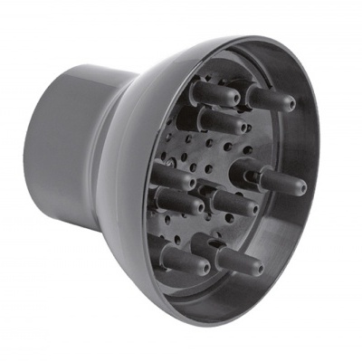 Difusor de cabelo cinzento em fundo branco