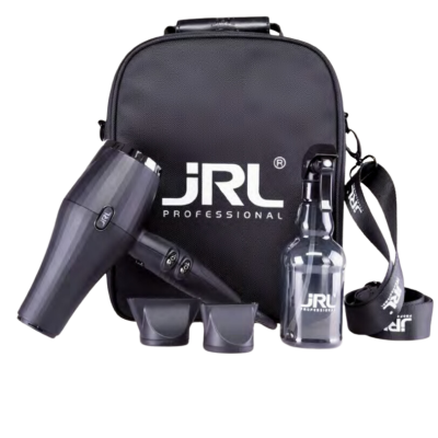 Conjunto de secador de cabelo profissional JRUL com acessórios e bolsa preta