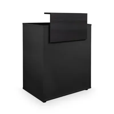 Móvel preto quadrado com tampa elevatória