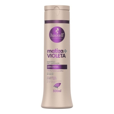 Frasco de shampoo Haskell Matiza+ Violeta para cabelos loiros e grisalhos