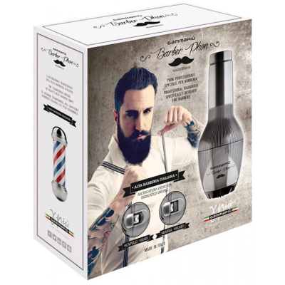 Embalagem do aparador de barba Barber Phone com imagem de homem a aparar a barba