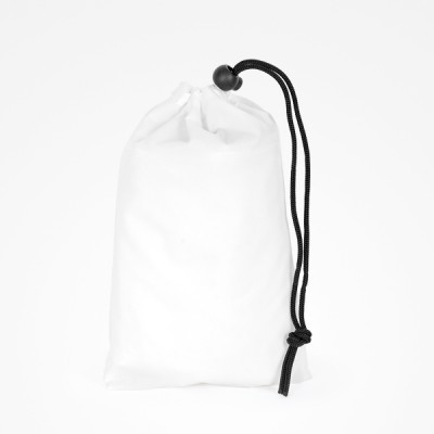 Saco branco de tecido com cordão preto para fecho