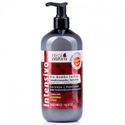 Frasco de condicionador Real Natura Intensivo Pro-Bomba Cachos com dispenser
