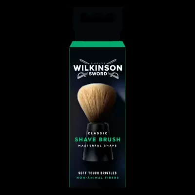 Escova de barbear Wilkinson Sword em embalagem preta e verde