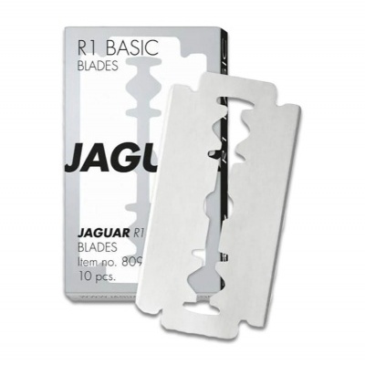 Lâminas de barbear metálicas Jaguar R1 Basic com embalagem branca e texto preto