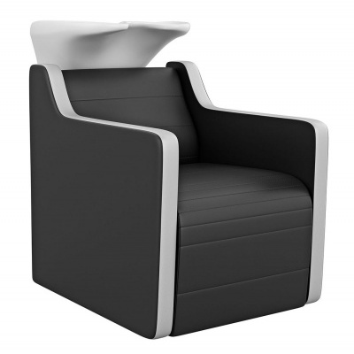 Poltrona de lavagem para salão com lavatório branco