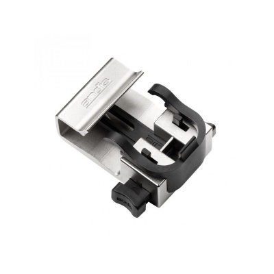 Suporte metálico para microfone Shure com partes em plástico preto