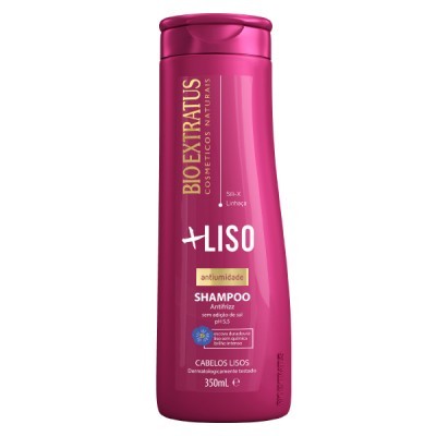 Frasco rosa escuro de champô Bio Extratus Liso Antiumidade 350ml