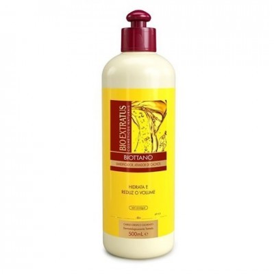 Frasco amarelo BIO EXTRATUS BIOTTANO umidificador e ativador de cachos 500 ml