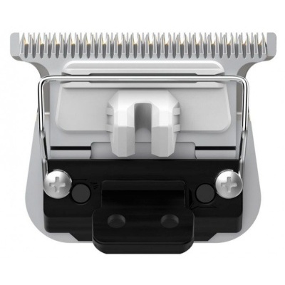 Lâmina metálica para cortador de cabelo branco e preto com parafusos