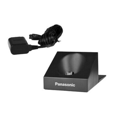 Base de carregamento preta Panasonic com cabo elétrico enrolado