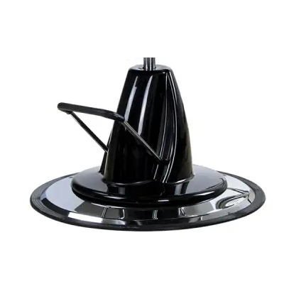 Abajur suspenso preto com estrutura cónica e base metálica cromada