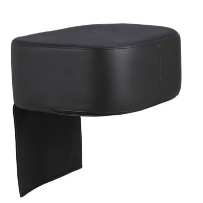 Banco ou apoio de pé preto em couro sintético com base rectangular