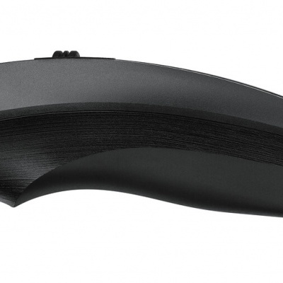 Aparelho de barbear elétrico preto com lâmina metálica