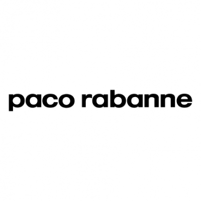 Logótipo paco rabanne em preto sobre fundo branco
