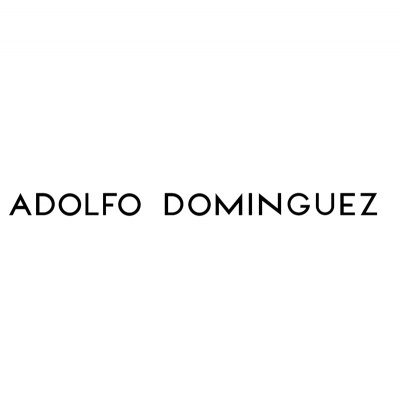 Logotipo ADOLFO DOMINGUEZ em letras pretas sobre fundo branco