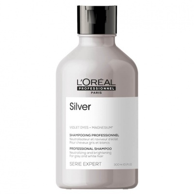 Frasco de champô L'Oréal Professionnel Silver com tampa preta