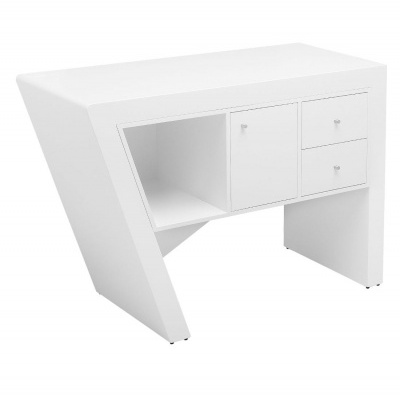 Secretária branca moderna com armazenamento