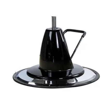 Tacho preto com tampa de vidro e pega preta