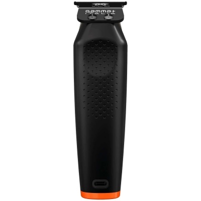 Aparador de cabelo preto com detalhes em laranja e lâmina Gamma+