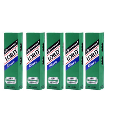 Cinco caixas verdes do produto LORD Classic alinhadas