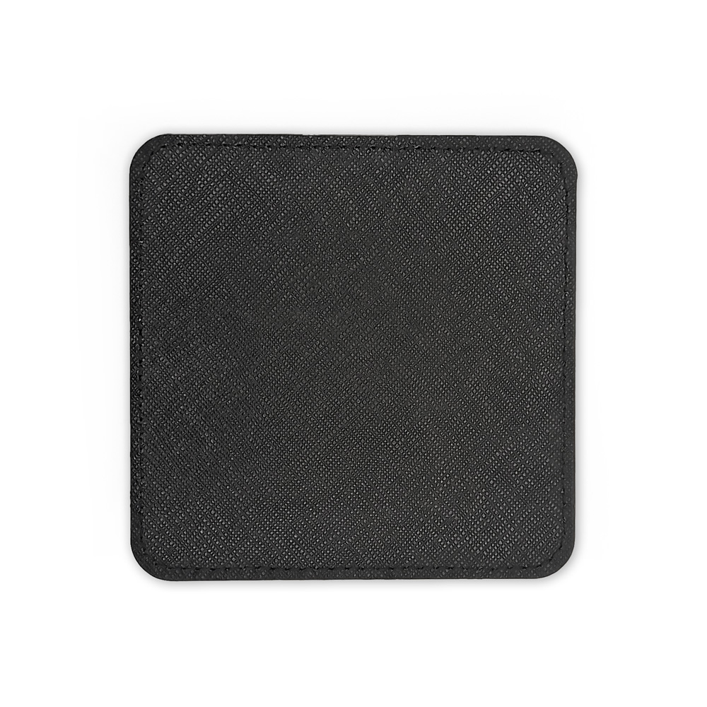 Tapete quadrado preto de textura granulada com bordas arredondadas