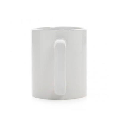 Caneca branca simples de cerâmica com pega integrada