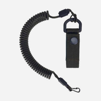 Spiral lanyard with a belt attachment