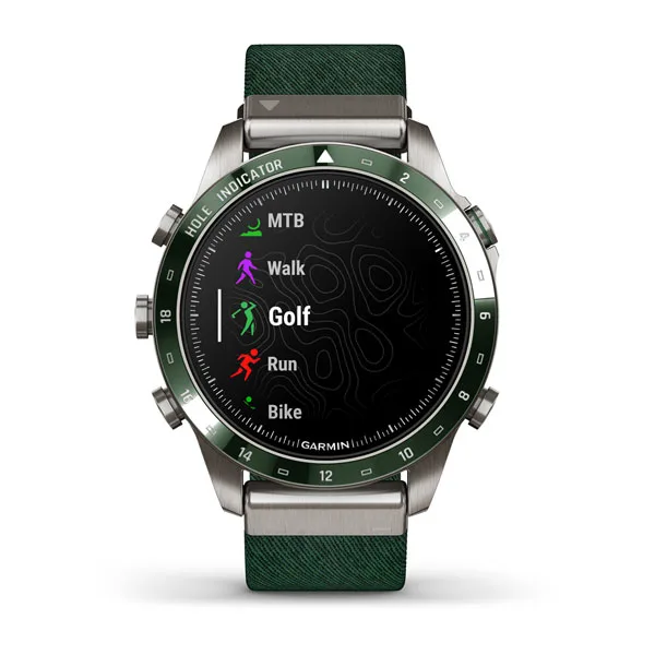 MARQ® Golfer (Gen 2) Garmin Relógio desportivo Garmin com bracelete verde e mostrador digital