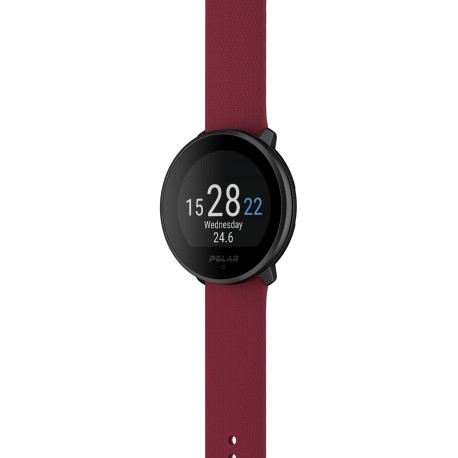 Polar unite vermelho S/L - 900100141 Relógio inteligente Polar com bracelete vinhos em silicone e mostrador digital redondo preto