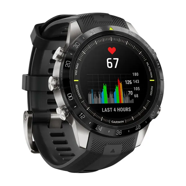 MARQ® Athlete (Gen 2) Garmin Relógio inteligente Garmin preto com mostrador redondo digital a mostrar frequência cardíaca